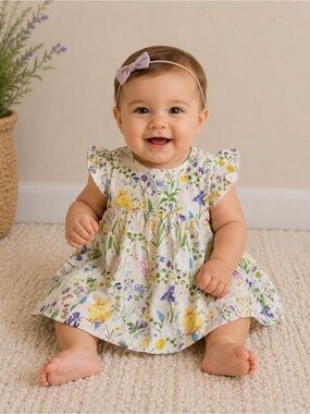 Rare‎ Editions Girls Duckie Bunny Sundress with Pleated & Ribbon Trim Spring 9m